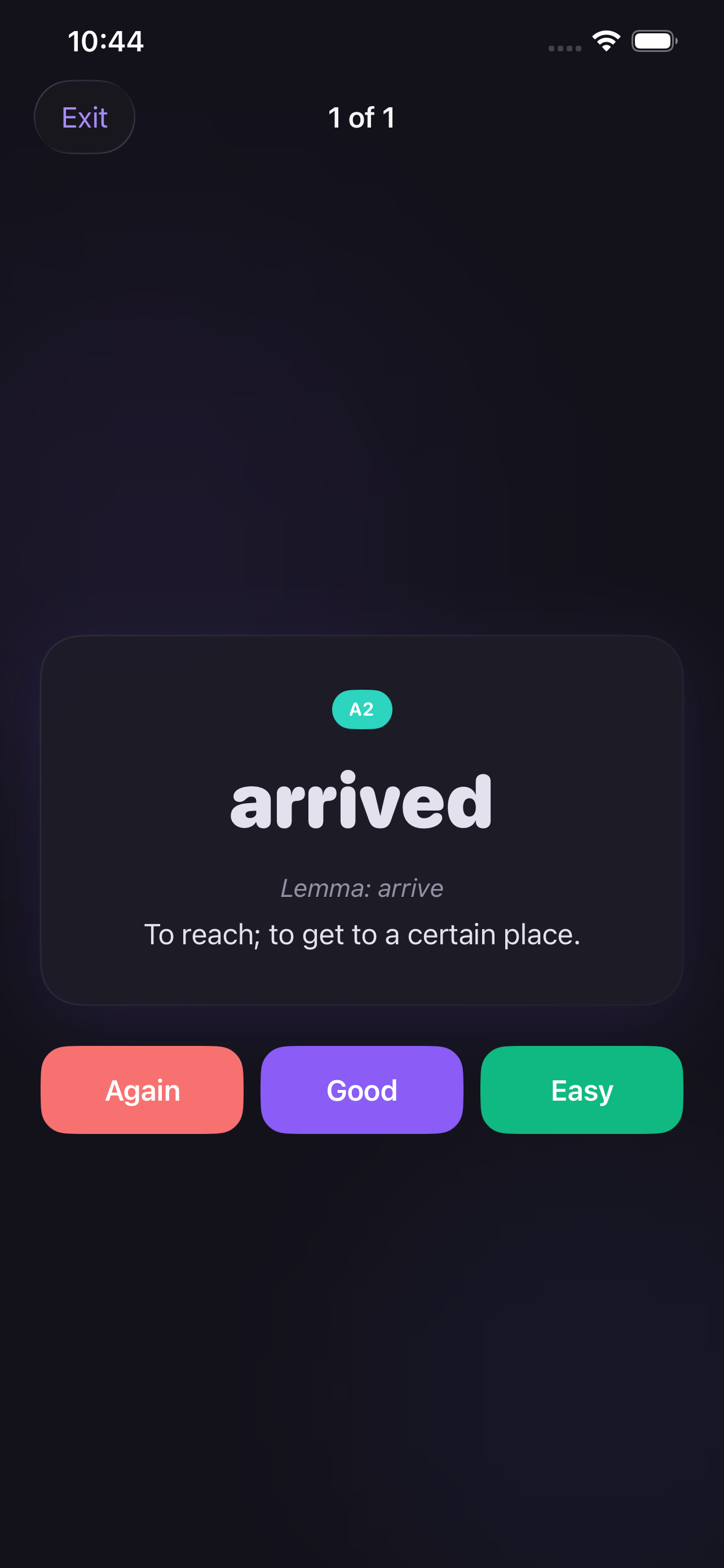 Study Mode — LibroLang app screen